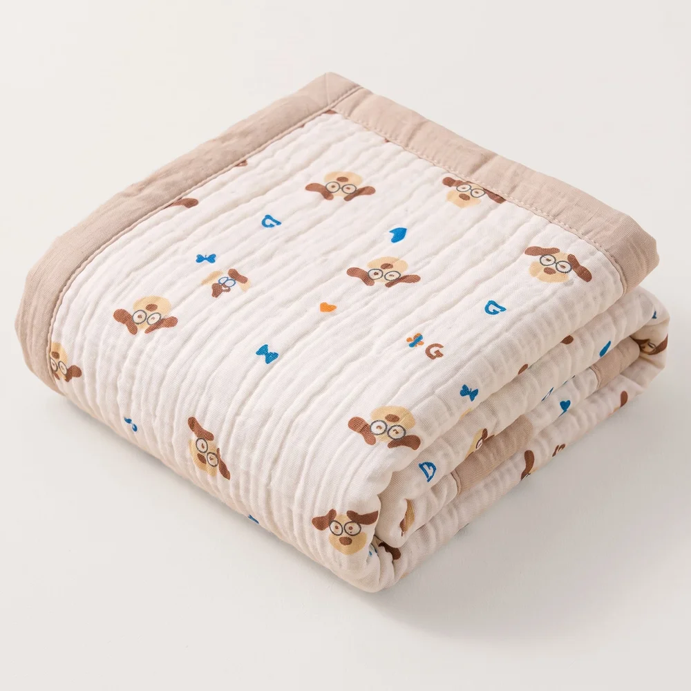 Muslin cotton blanket dog print