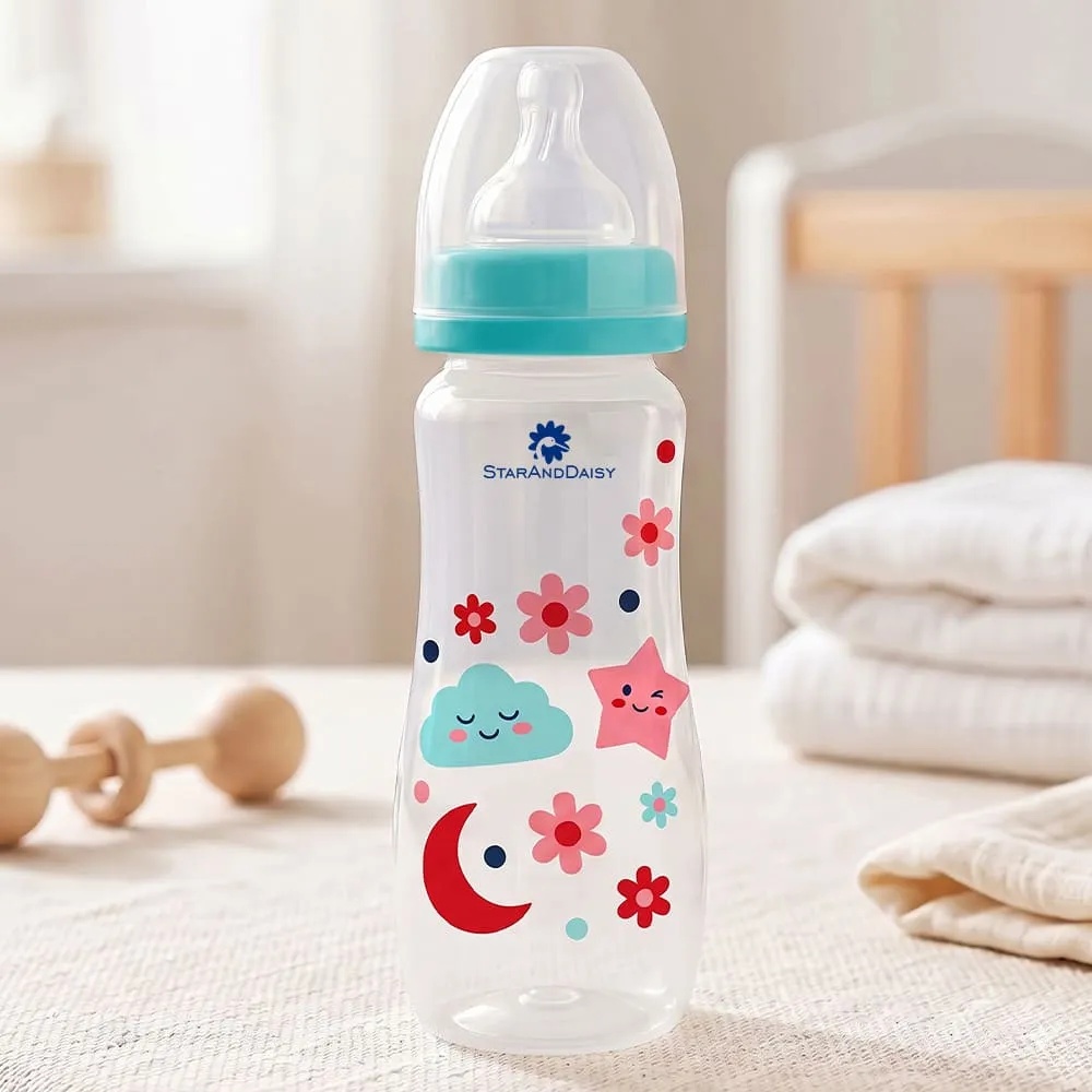 Plastic feeding bottle slim neck 250ml green