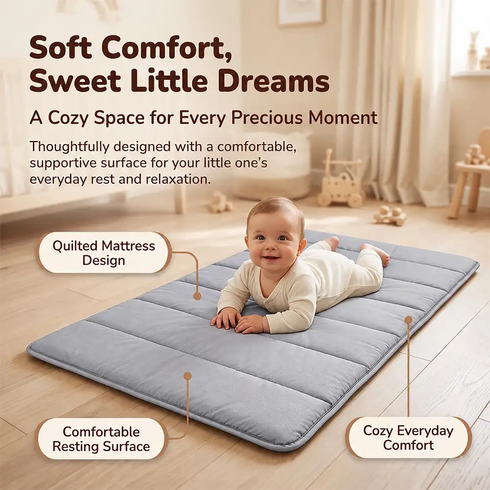 Playpen and crib grey