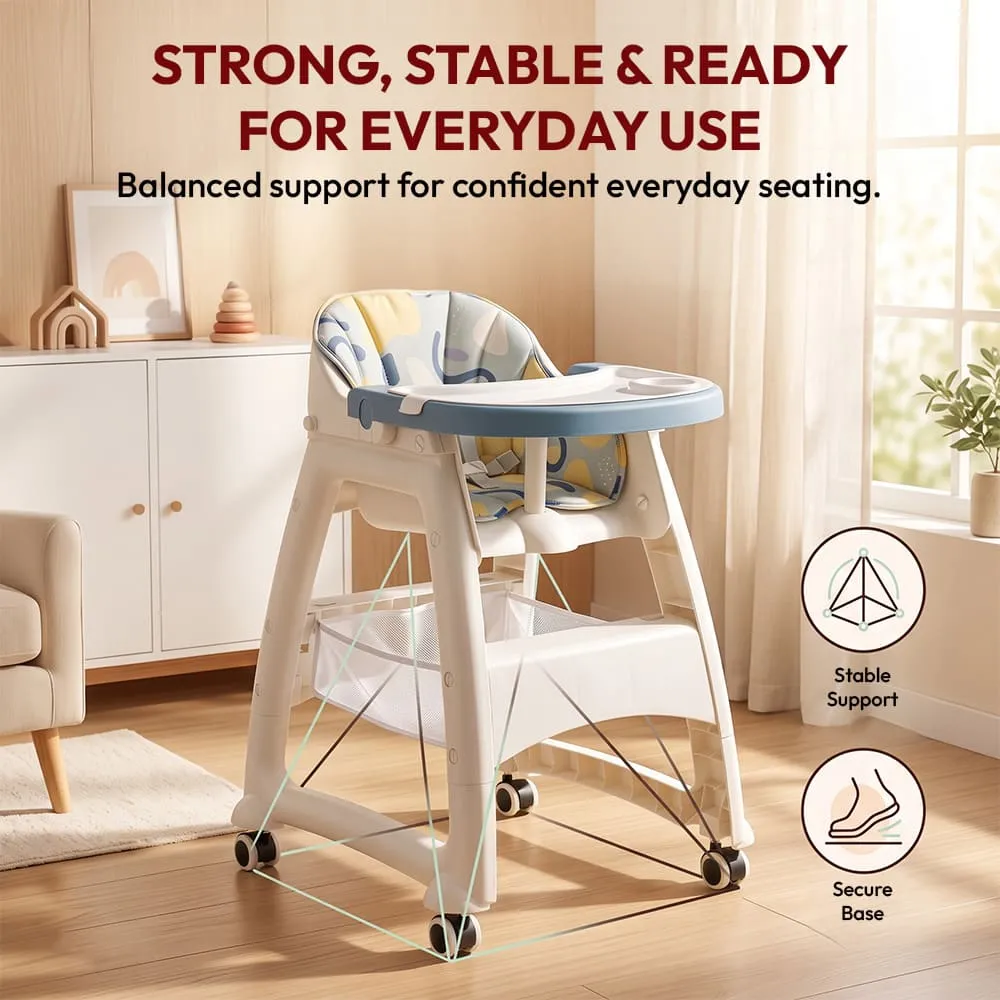 Strong stable Tiny Dine High Chair Blue