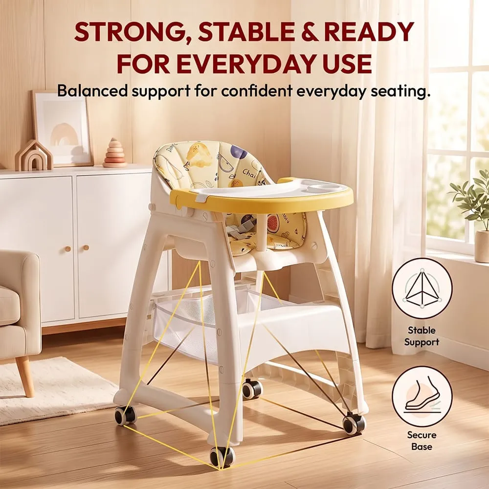 Strong stable Tiny Dine High Chair Yellow