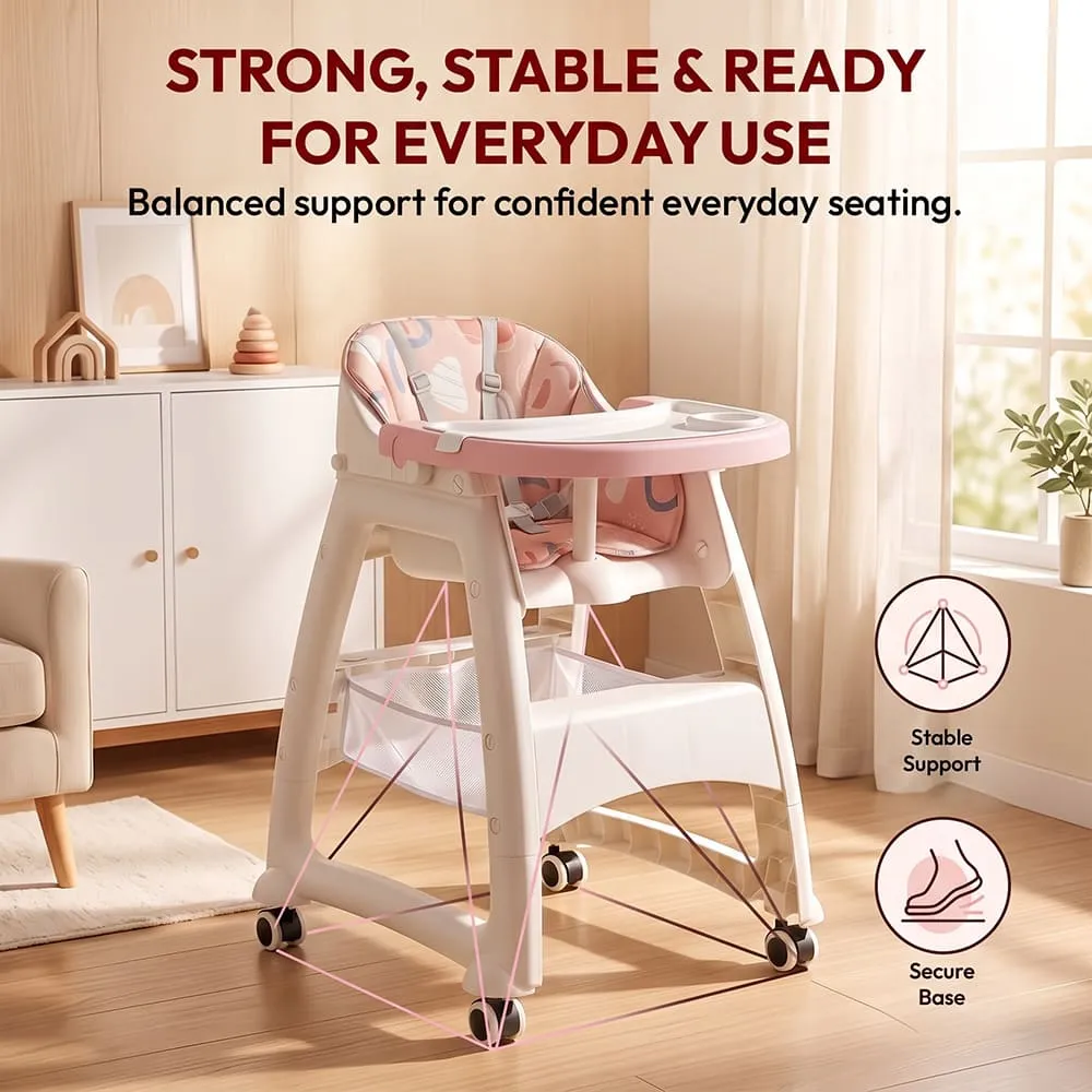 Strong stable ready Tiny Dine High Chair Pink