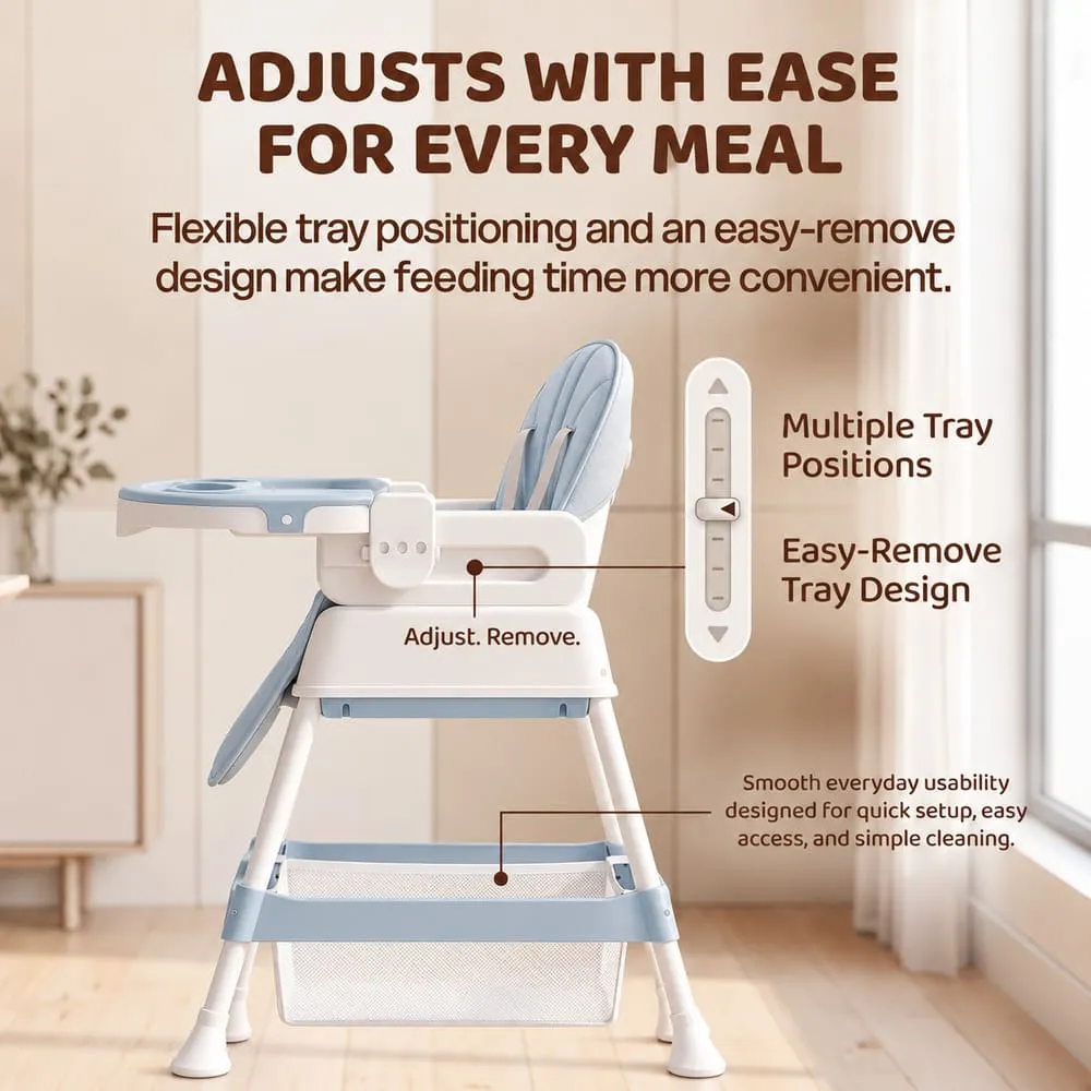 adjust with ease StarDine Baby High Chair Blue