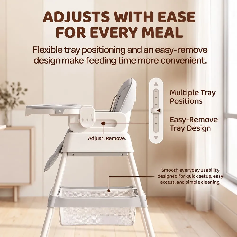 adjust with ease StarDine Baby High Chair Grey