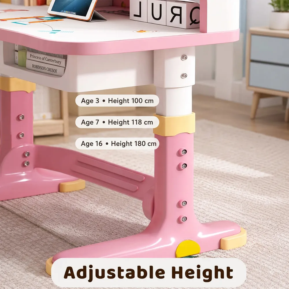 adjustable height 603 Kids Study Table pink