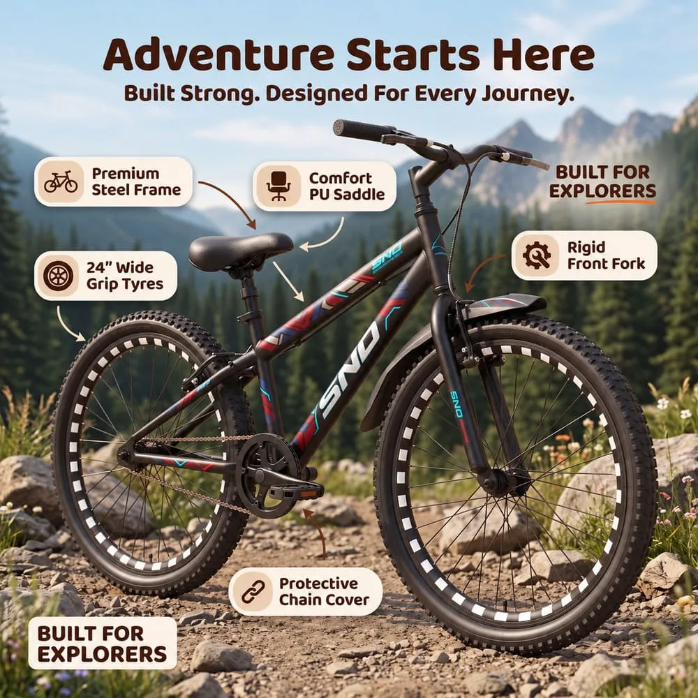 adventure starts here 24 Inch Bicycle for kids aged 12-16 years