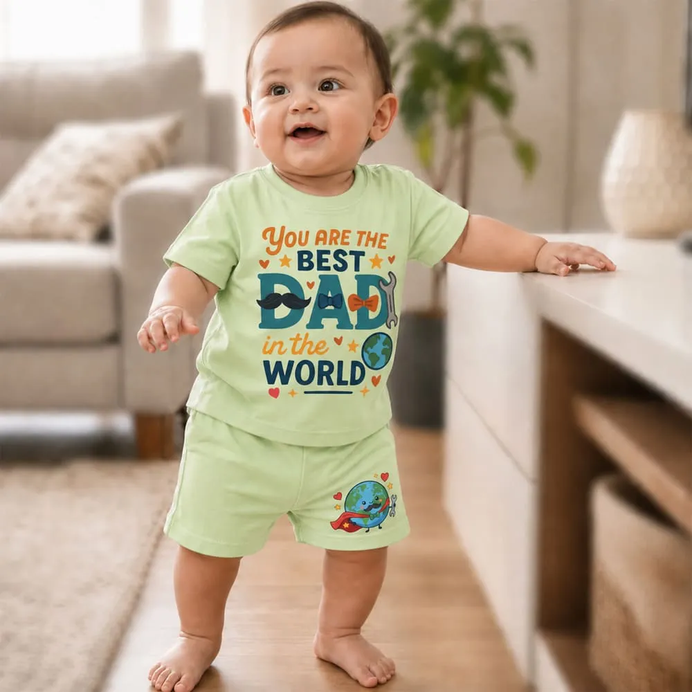 baby tshirt green best dad boy