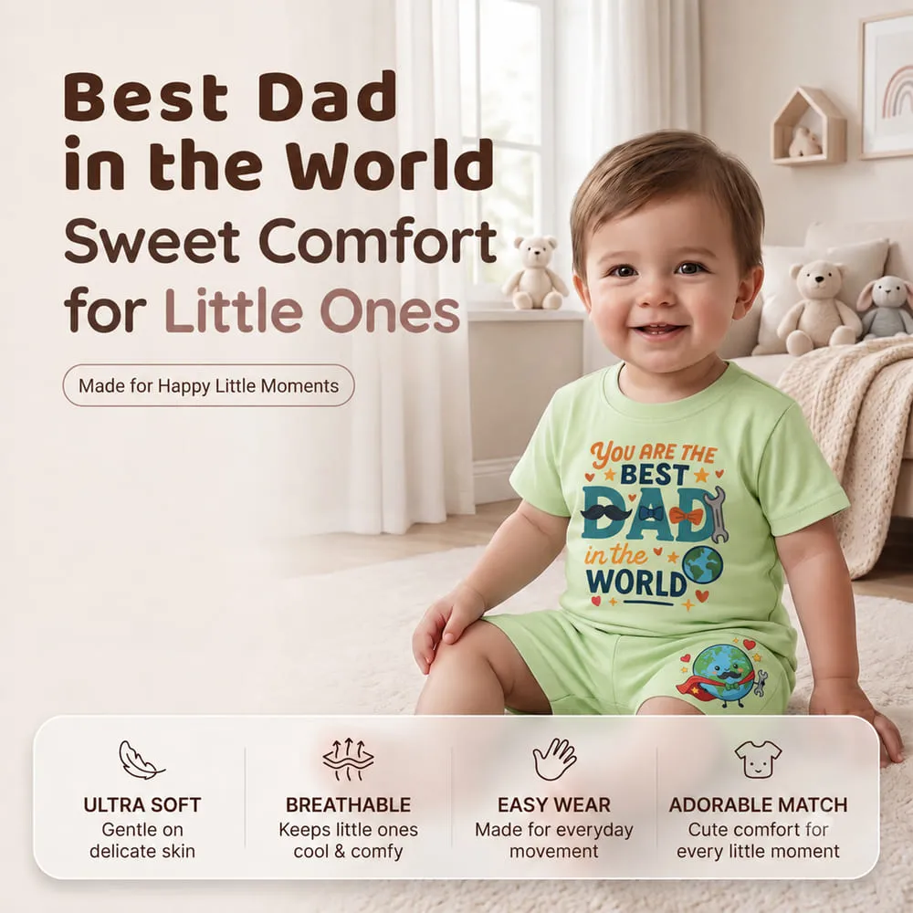 baby tshirt green best dad features