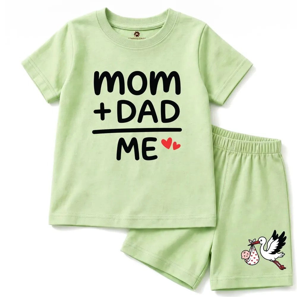 baby tshirt green mom dad me