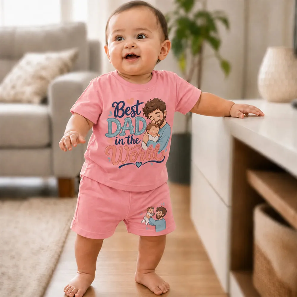 baby tshirt pink best dad boy