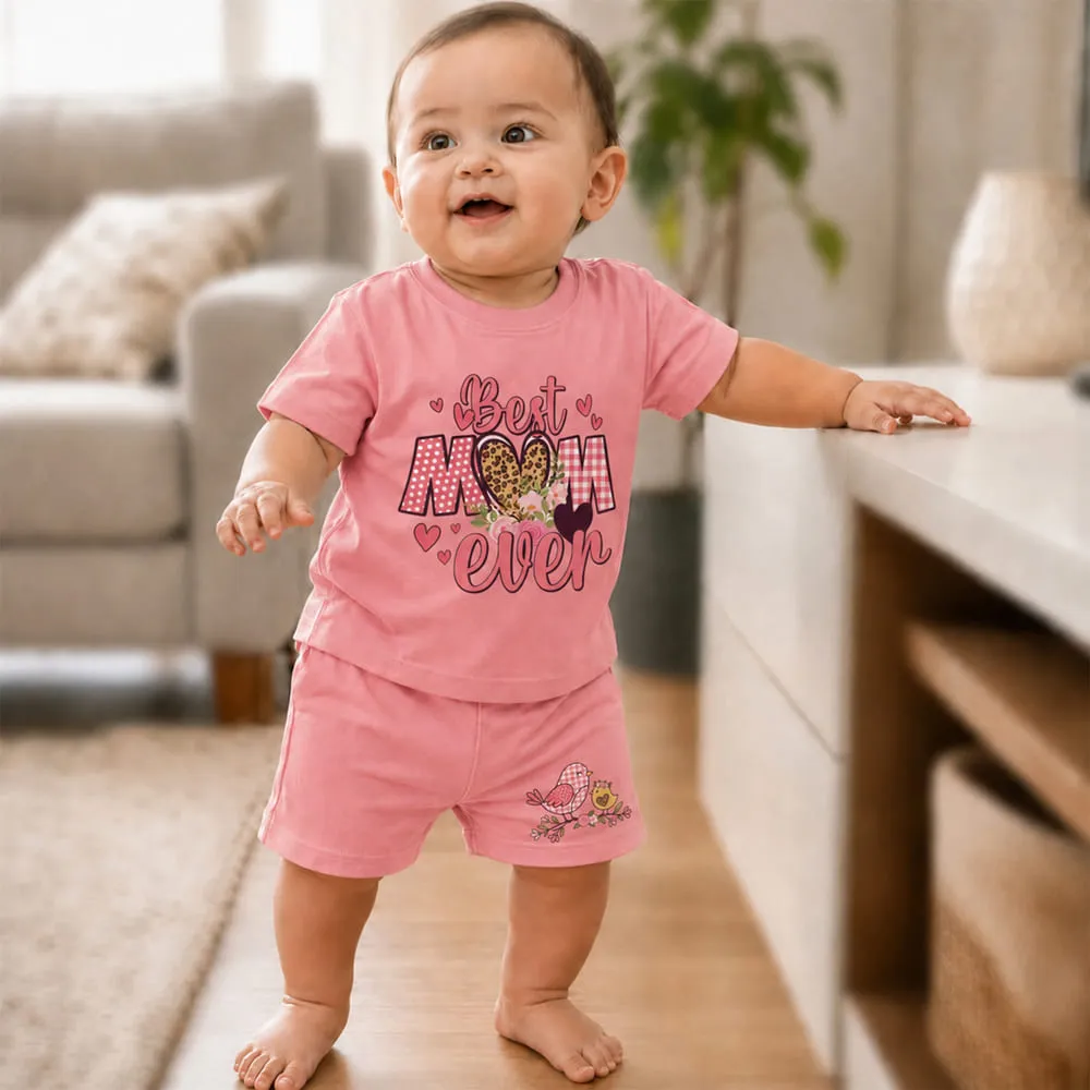 baby tshirt pink best mom boy