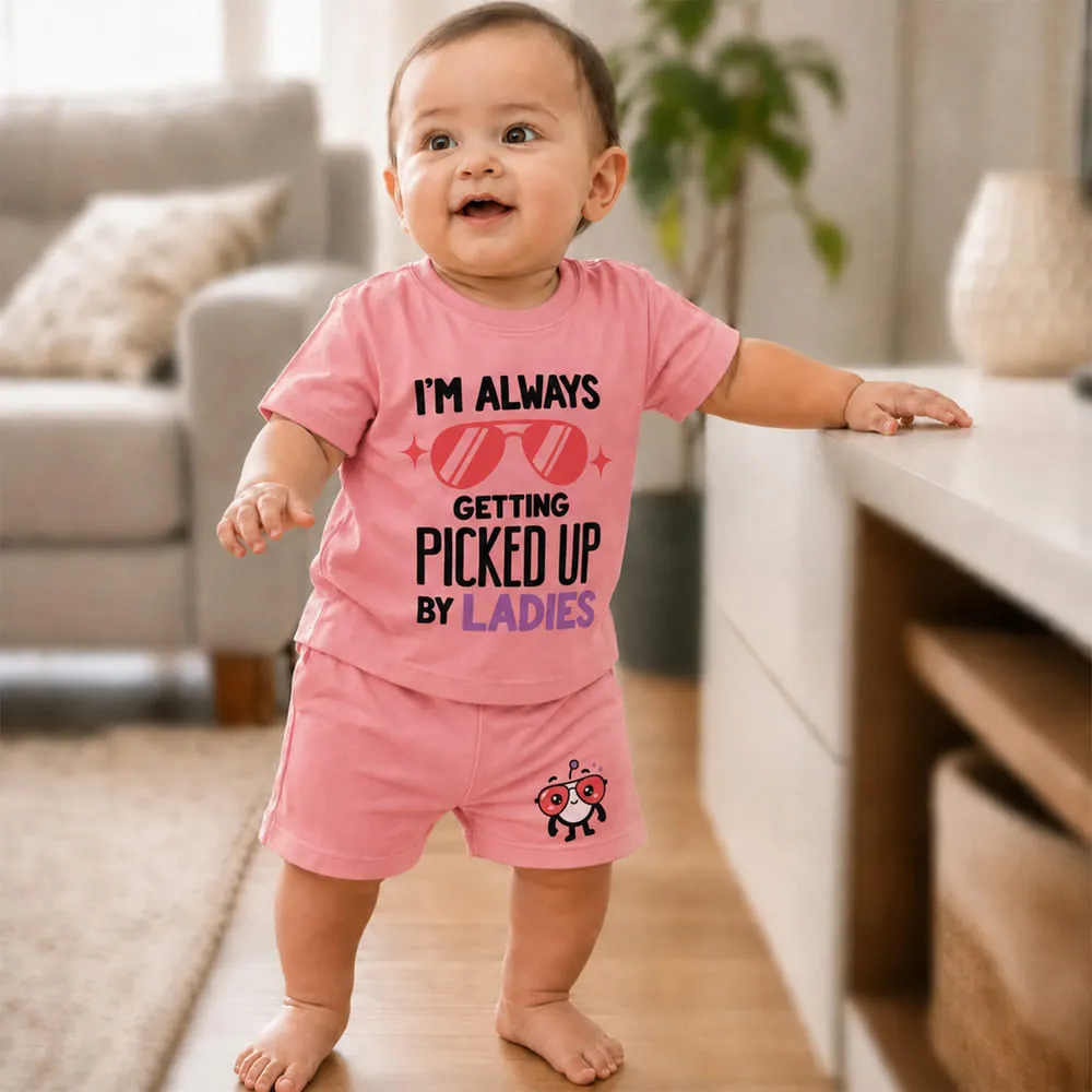 baby tshirt pink pickeup by ladies boy