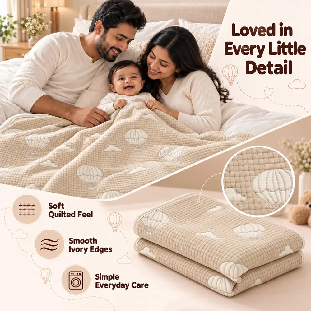 benefits of using Muslin 6 layer blanket beige balloon