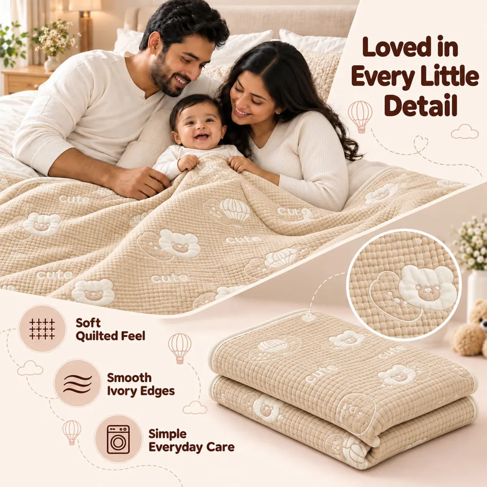 benefits of using Muslin 6 layer blanket beige big teddy