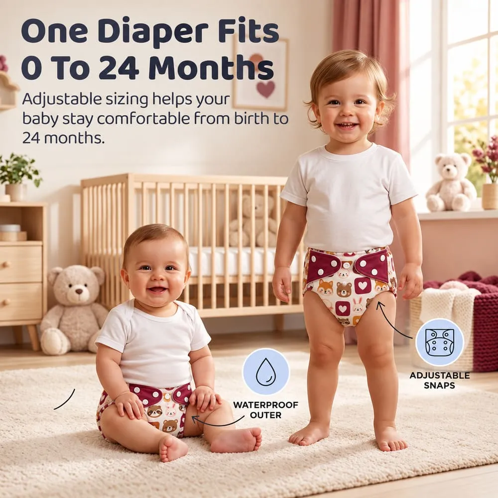 best fit Baby reusable diaper maroon