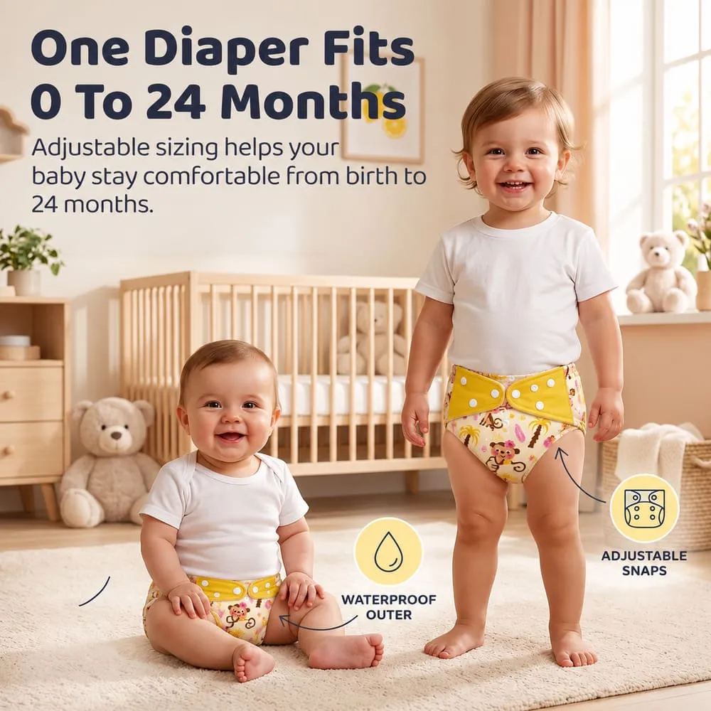 best fit Baby reusable diaper yellow