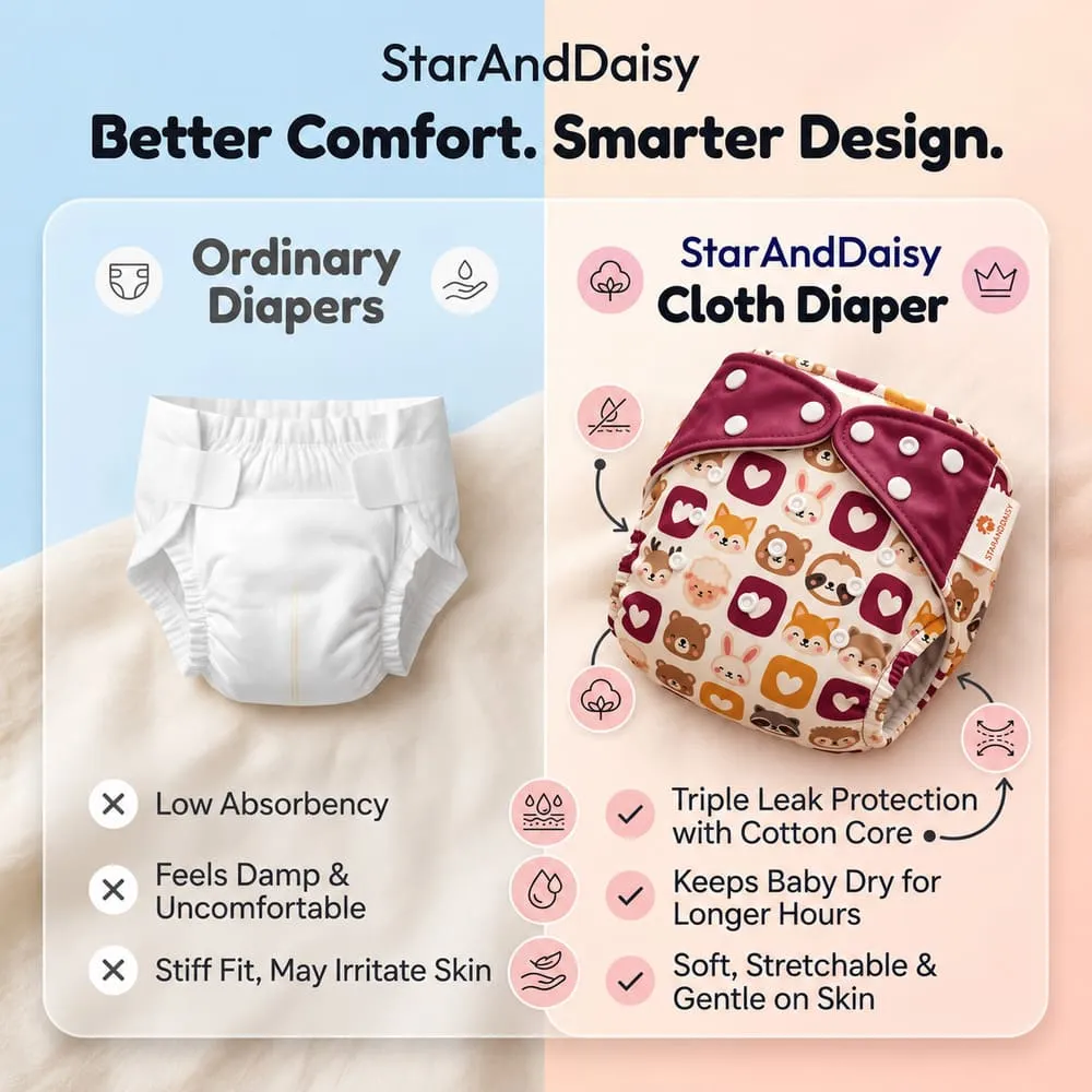 better comfort Baby reusable diaper maroon
