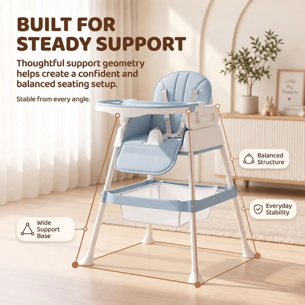 built for steady StarDine Baby High Chair Blue