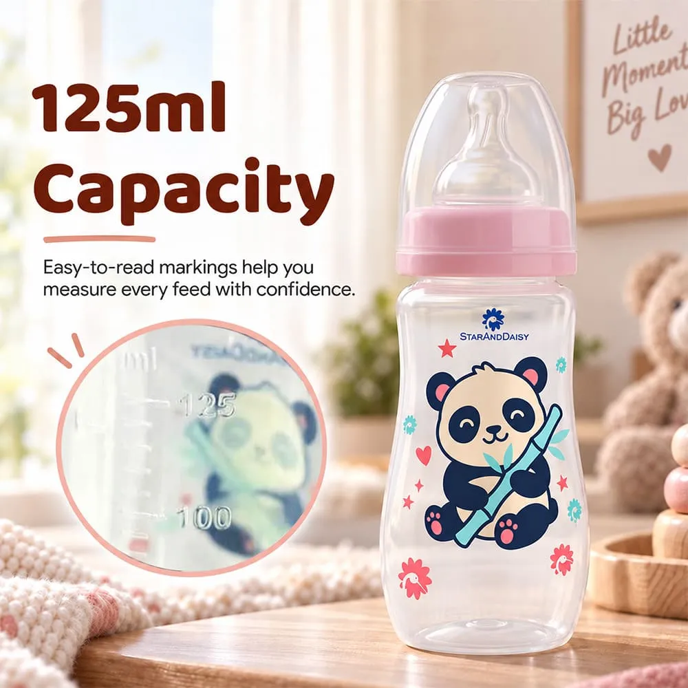 capacity 125ml feeding bottle pink