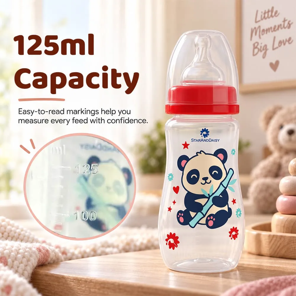 capacity 125ml feeding bottle red