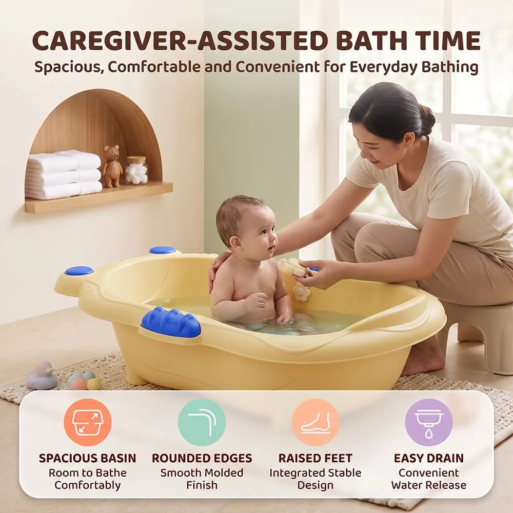 caregiver Aqua Nest Baby Bathtub without leg without Wheel yellow blue