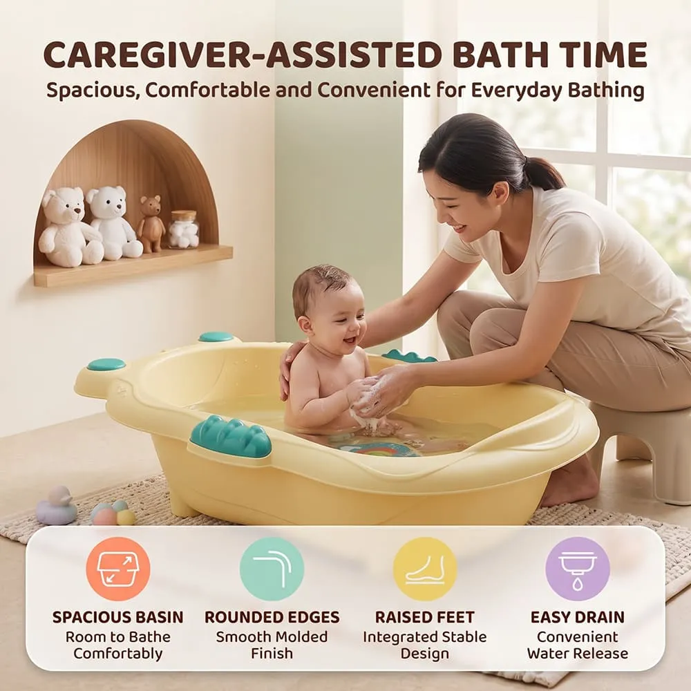 caregiver Aqua Nest Baby Bathtub without leg without Wheel yellow green