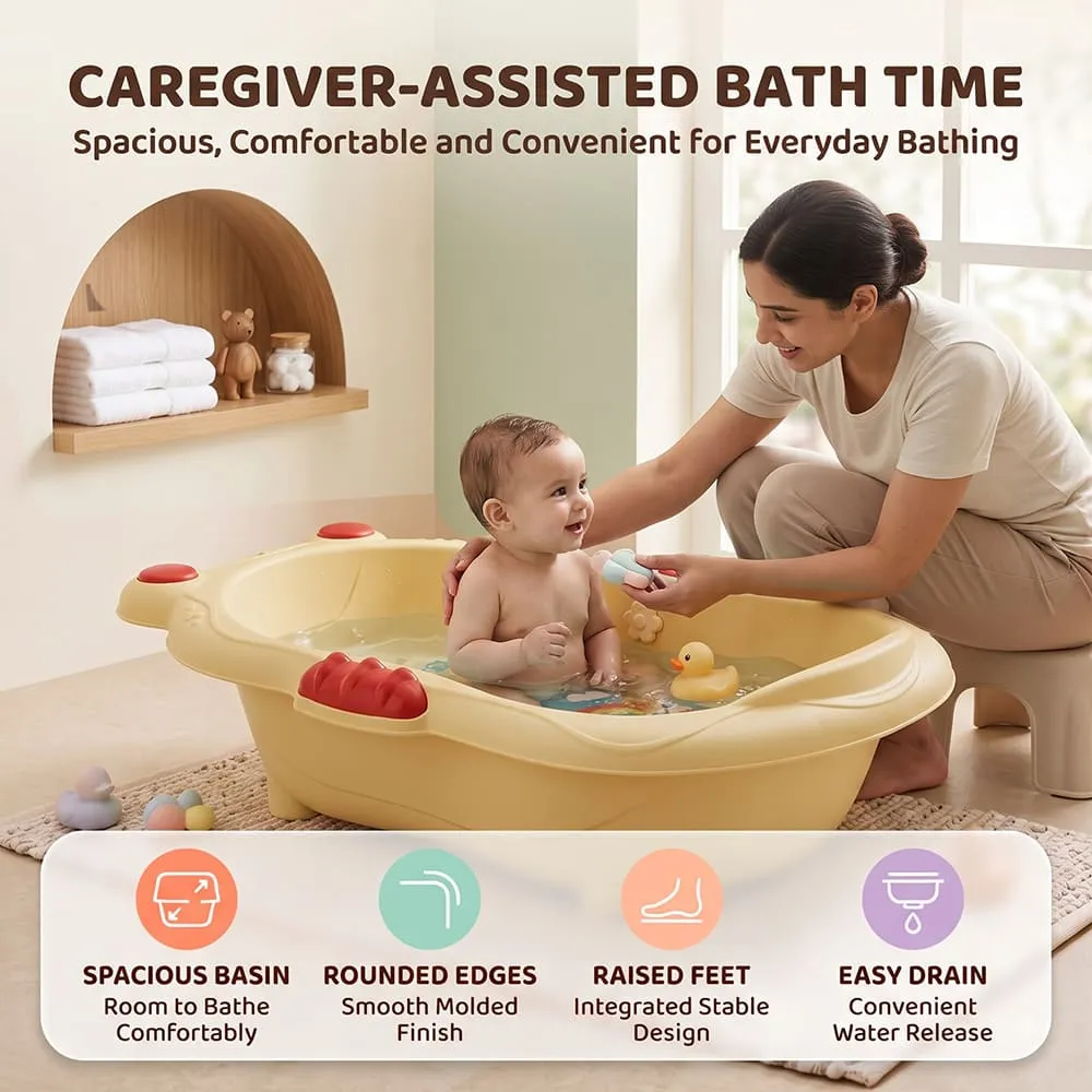 caregiver Aqua Nest Baby Bathtub without leg without Wheel yellow red