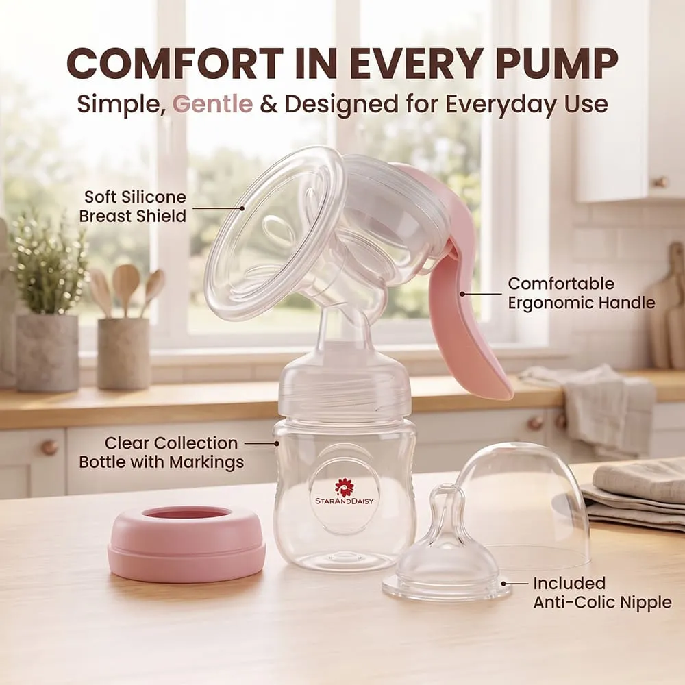 comfort in every pump Manual breastpump pink