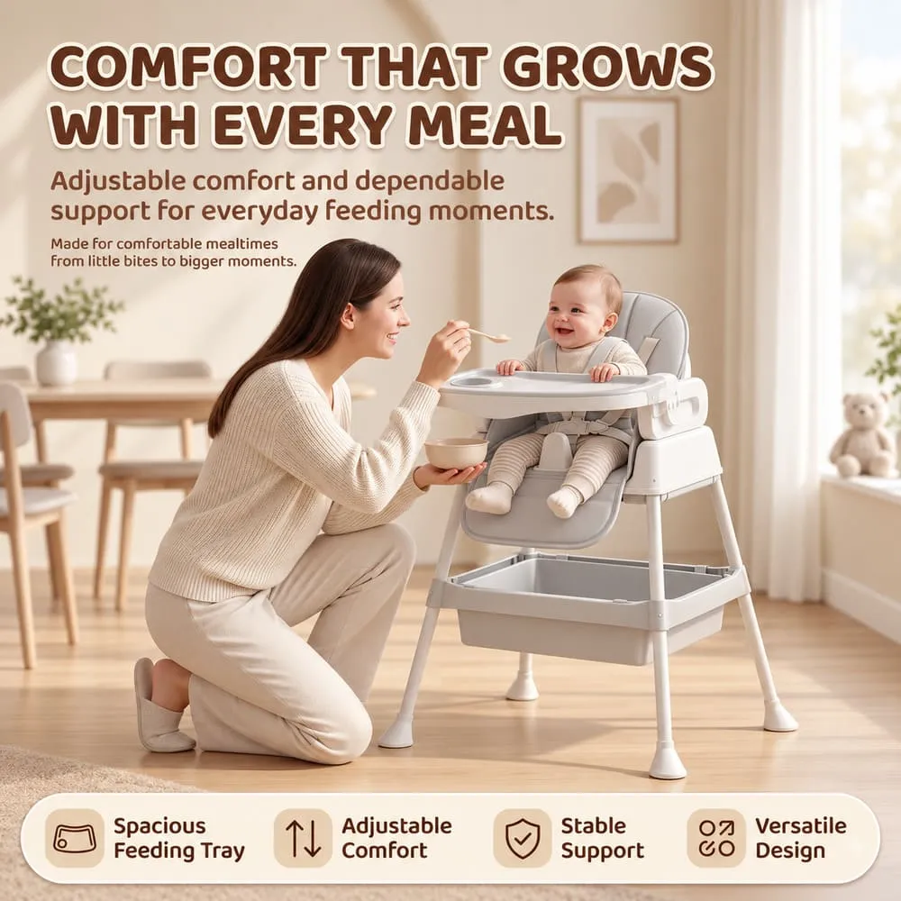 comfort that grows StarDine Baby High Chair Grey