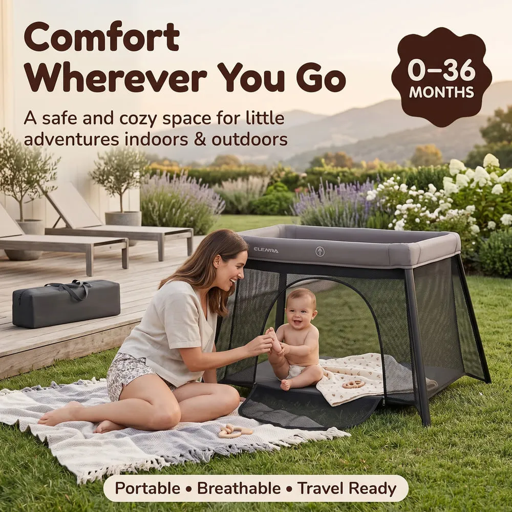 comfort wherever you go 3-in-1 Baby Travel Bed Black
