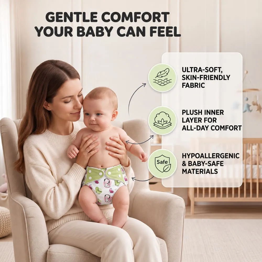 comfortable Baby reusable diaper green