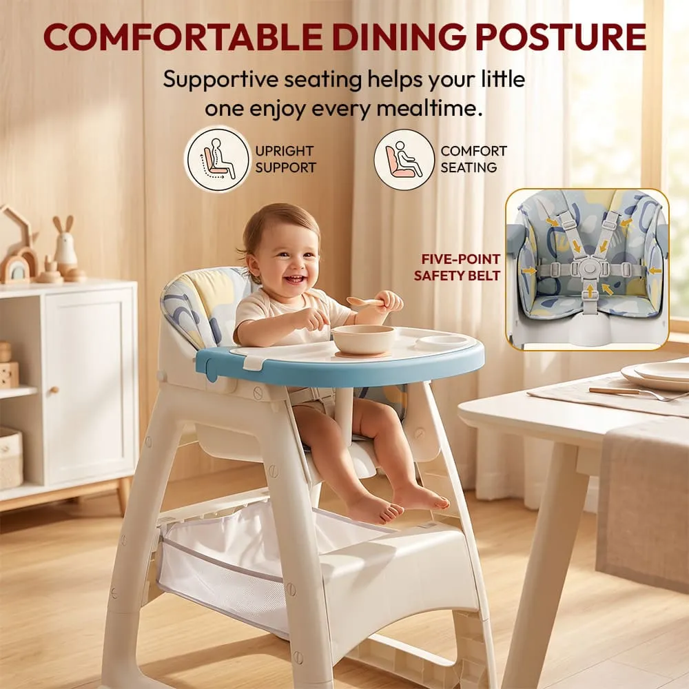 comfortable Tiny Dine High Chair posture Blue