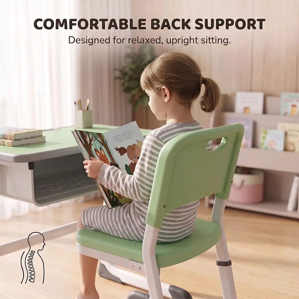 comfortable back support Smart Kids Study table light green
