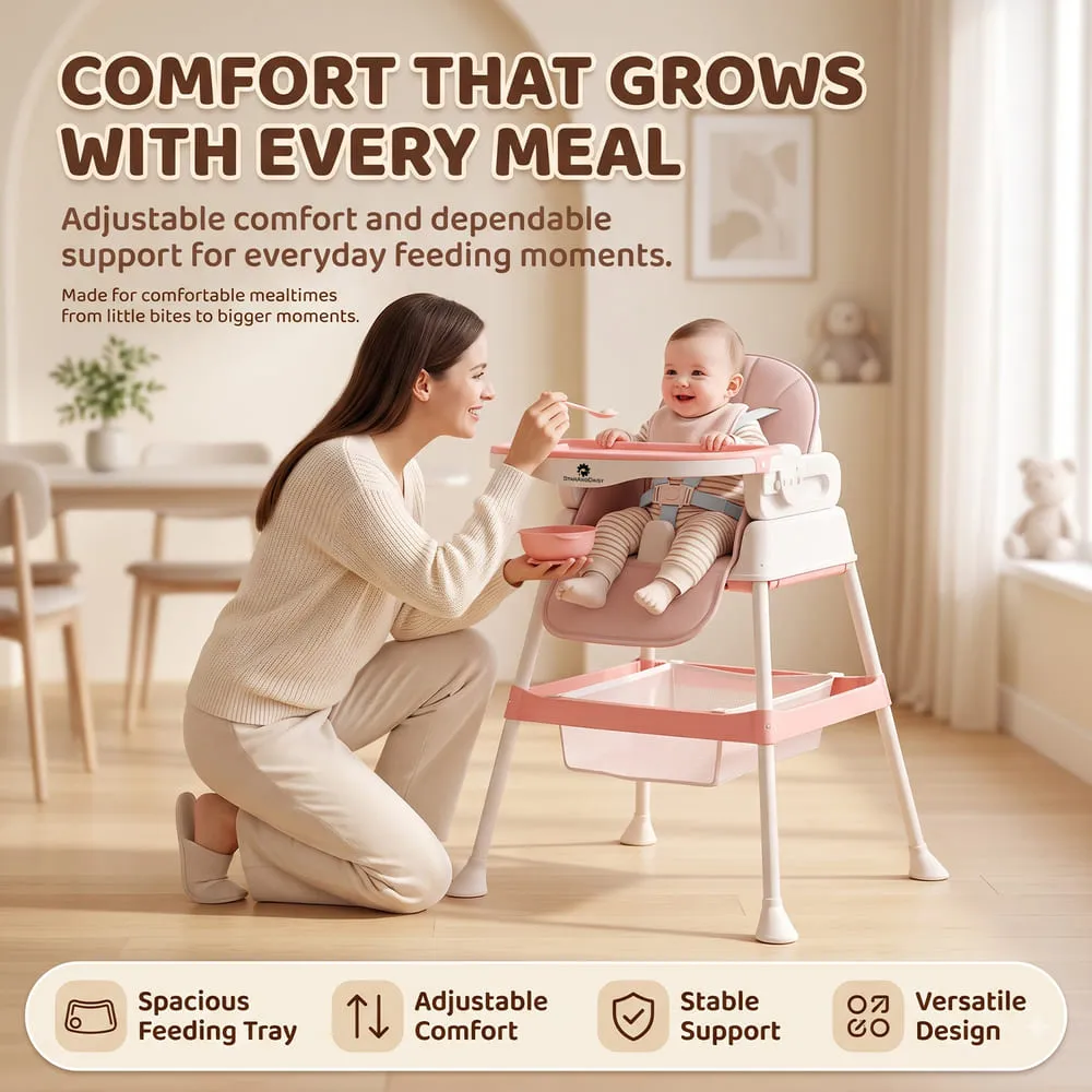 comfortable mealtime with StarDine Baby High Chair Grey