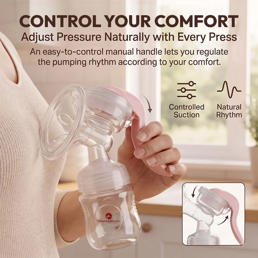 control your comfort Manual breastpump pink