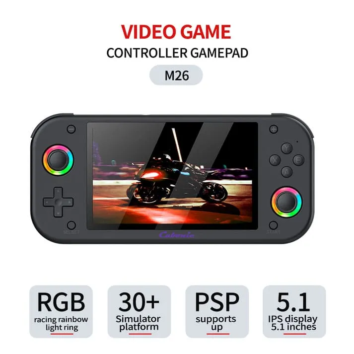 controlled Cubonic VividGo M26 Retro Handheld Game Console black