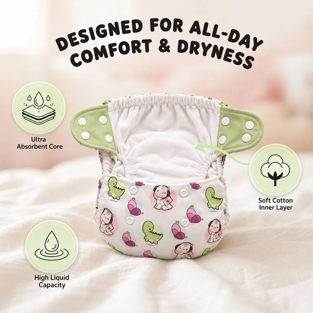 design for all day Baby reusable diaper green