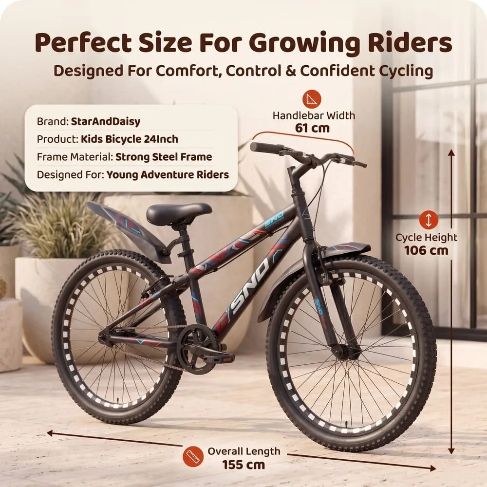 details and dimension of 24 Inch Bicycle for kids aged 12-16 years