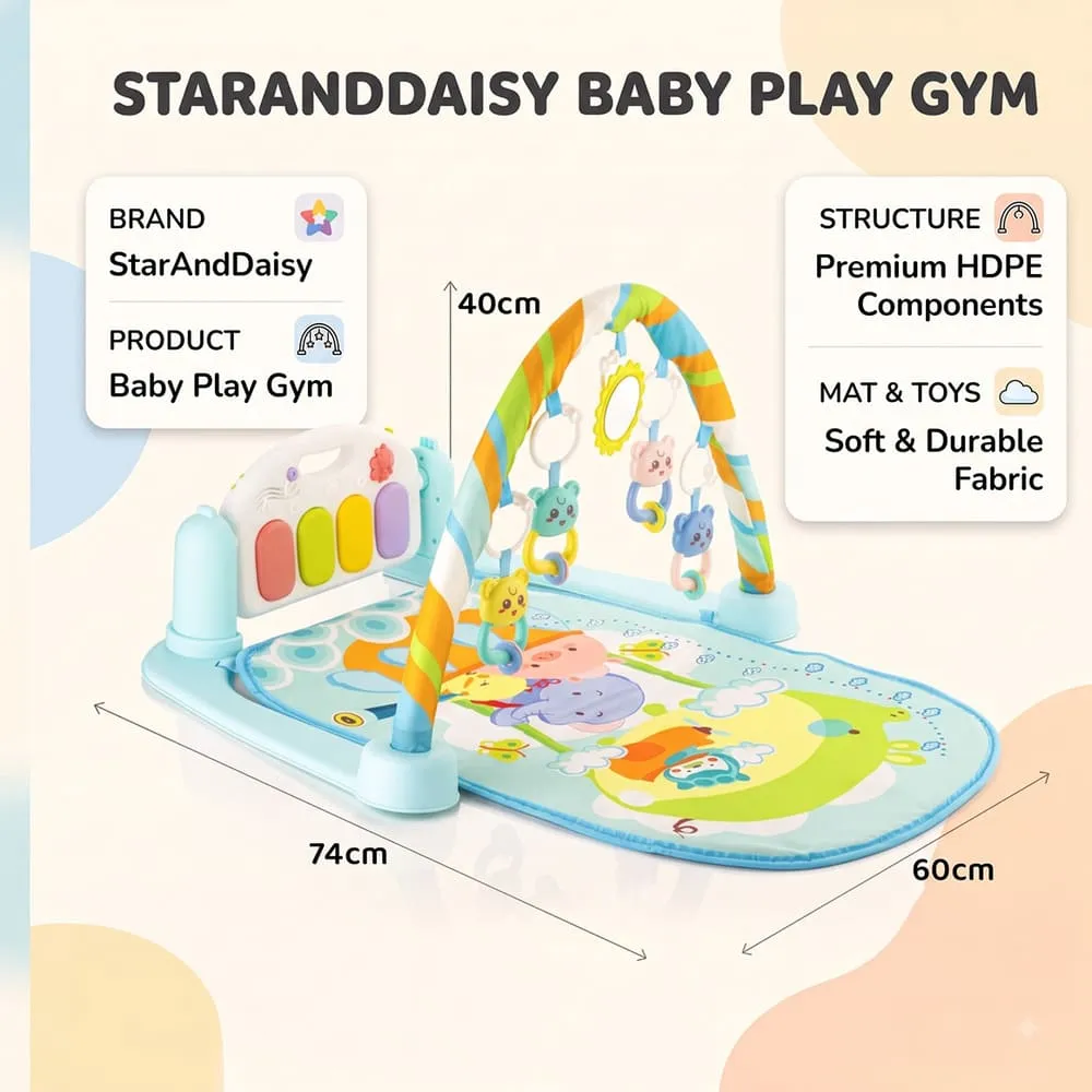 details and dimension of New Baby playgym blue