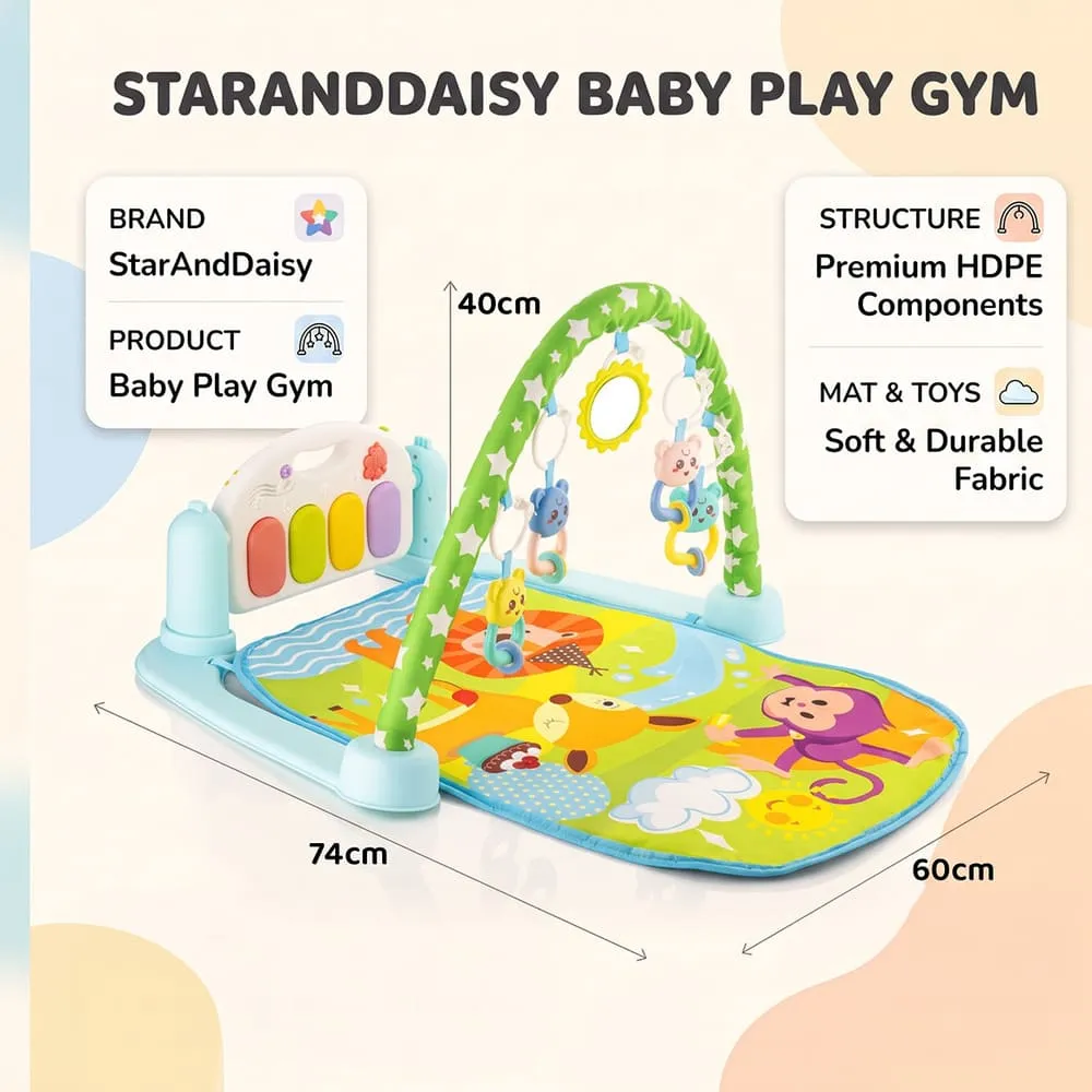 details and dimension of New Baby playgym green