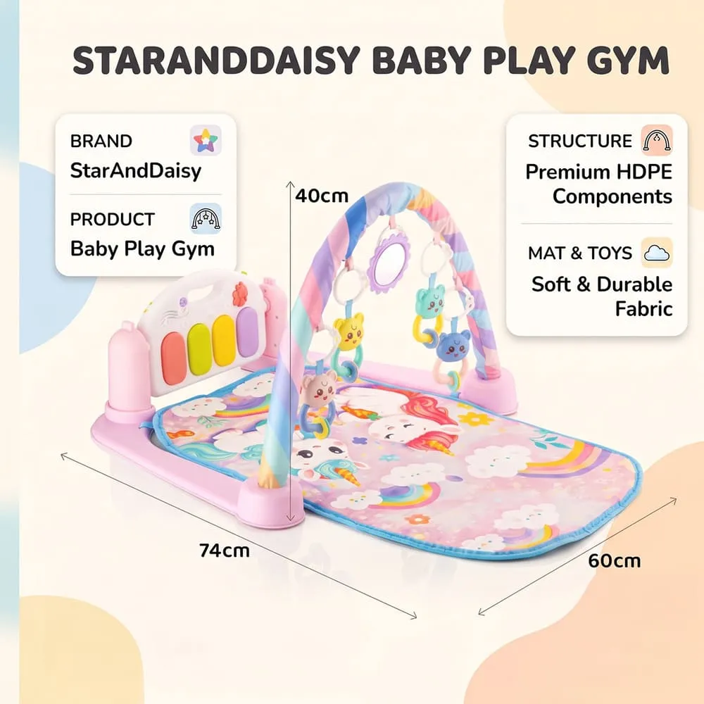 details and dimension of New Baby playgym pink