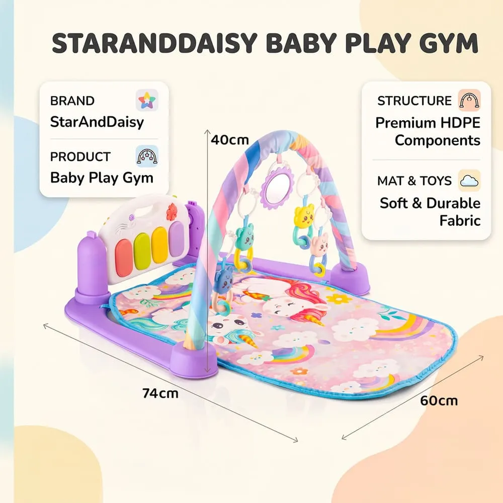 details and dimension of New Baby playgym purple