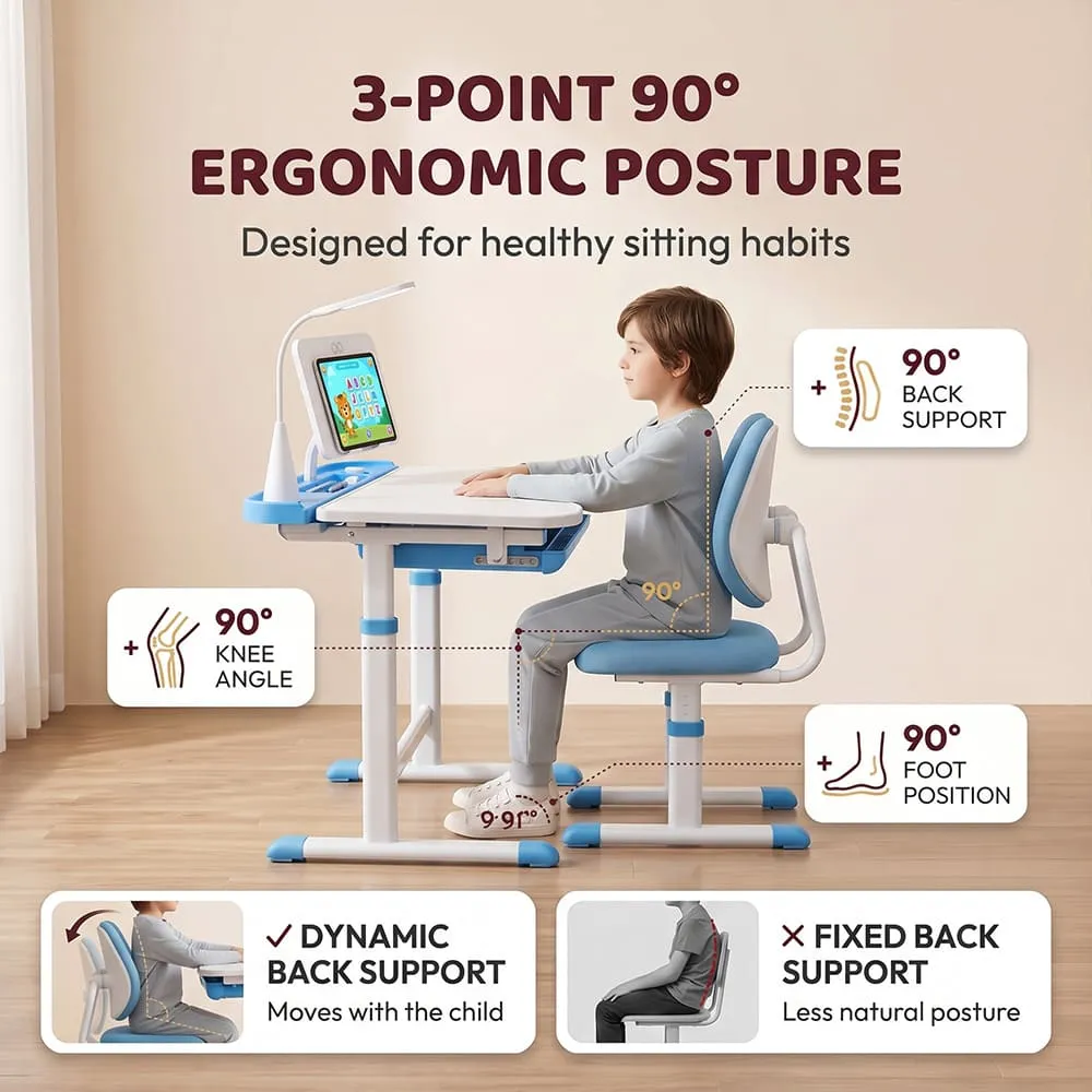 dynamic posture multi functional Kids STudy table Blue