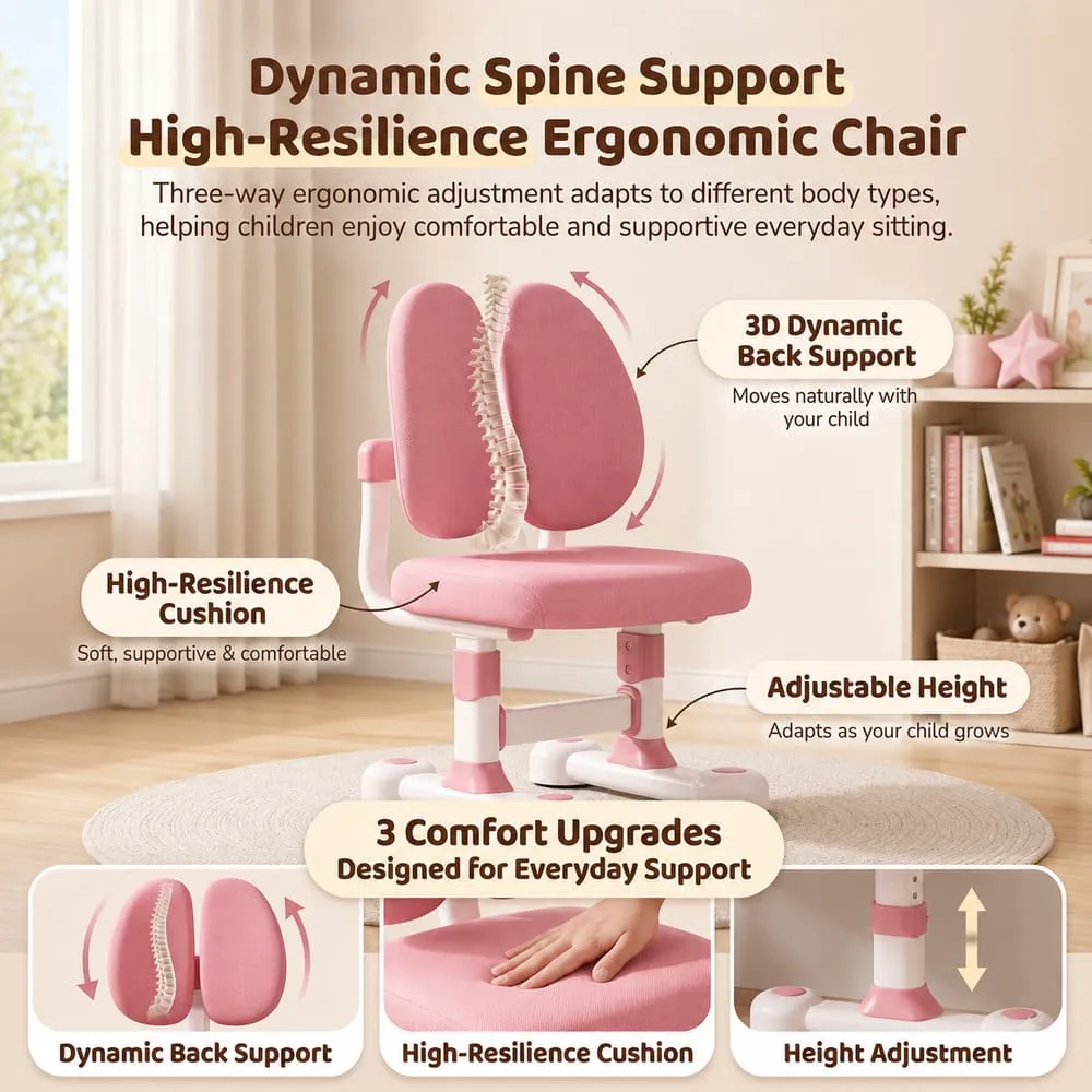 dynamic spine support Smart Kids Study Table 603 Pink