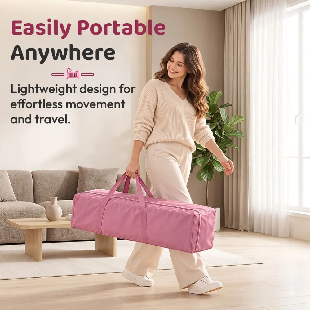easily portable Cozycove Baby Crib Light pink