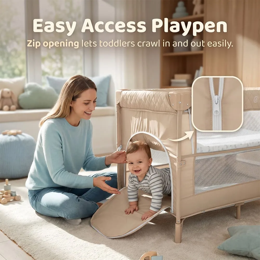 easy access Cozycove Baby Crib Light brown