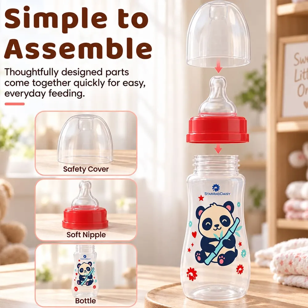 easy assemble 125ml feeding bottle red