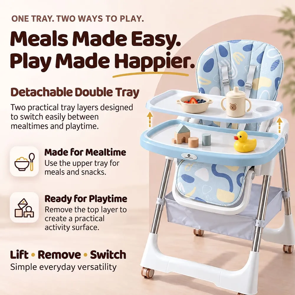 easy dining with Galaxy high chair blue