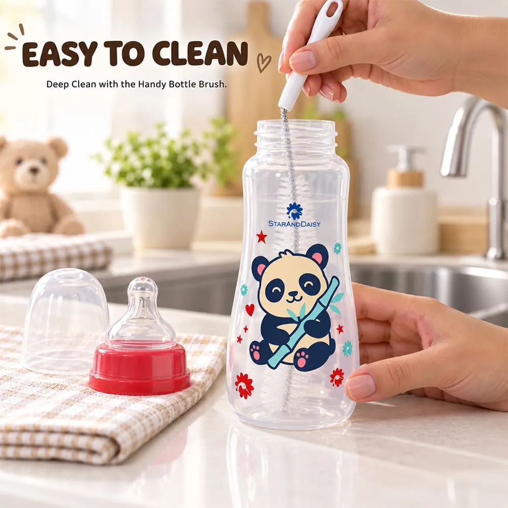 easy to clean 125ml feeding bottle red