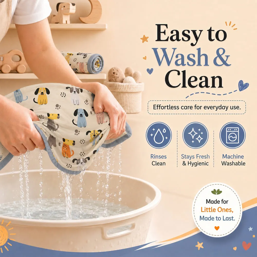 easy to wash Cotton Dohar Puppy print